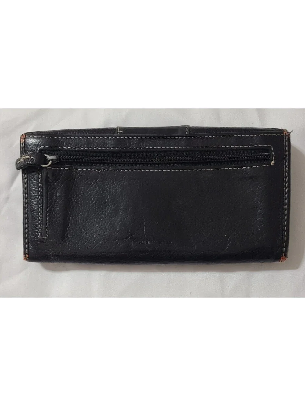 Vtg Kenneth Cole Reaction Black Leather Trifold Wallet  Clutch CC Organizer FUC